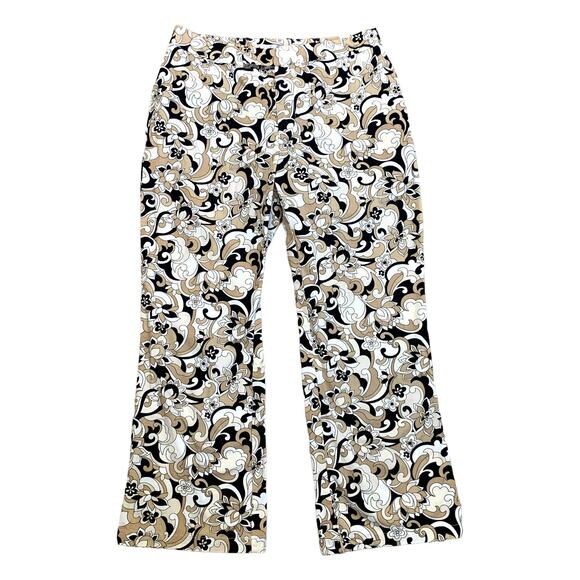 Old Navy Y2K Funky Retro Phoebe Buffay Cropped Cream Capri Pants Size 6 - Picture 1 of 4